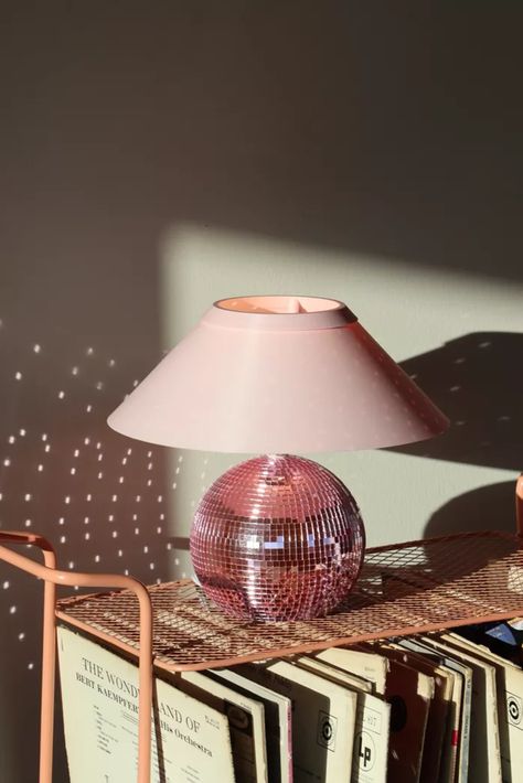 disco Disco Ball Lamp, Disco Table, Funky Lamps, Disco Decorations, Ball Lamp, Dopamine Decor, Back To College, House Room, Dream House Decor