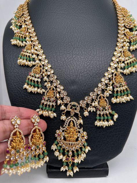 Guttapusalu Necklace Gold, Guttapusalu Necklace, Rice Pearl Necklace, Necklace Traditional, Rice Pearls, Beautiful Chokers, Lakshmi Devi, Temple Jewelry, Indian Temple