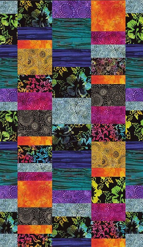 Sew in Love {with Fabric}: 11 Batik Quilts You'll Love Bali Pop Quilts, Sunset Bouquet, Strip Quilt Patterns, Row Quilt, Jelly Roll Quilt Patterns, Scrappy Quilt Patterns, Batik Quilts, Quilting Room, Scrap Quilt Patterns