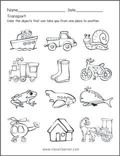 tranport forms for preschools Preschool Worksheets Free, Transportation Form, Worksheet Math, Elementary History, Science Experience, Land Transport, Water Transport, Transportation Worksheet, Worksheets For Preschoolers