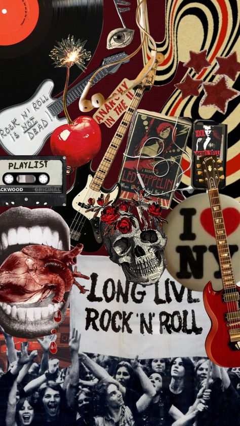 #rock#aesthetic #collage #rocknroll Rock Star Collage, Rocknroll Wallpaper, Rock Of Love Aesthetic, Rock N Roll Aesthetic Wallpaper, Rock And Roll Collage, Rocknroll Aesthetic, Pretty Lockscreen, Rock And Roll Aesthetic, Rock Collage