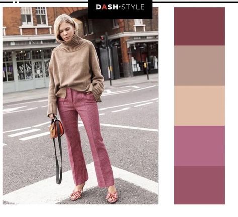 Mauve Color Combinations Outfit, Dusty Pink Outfit Color Combos, Mauve Outfit, Mode Ab 50, Summer Dresses Casual, Casual Dresses Summer, Color Outfits, Colour Combinations Fashion, Dresses For Wedding Guest