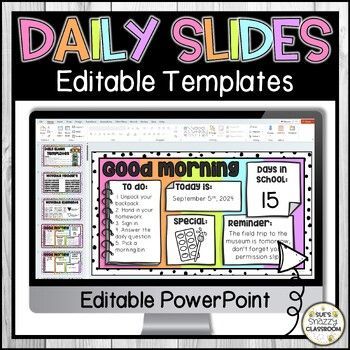 Start your day off right with these 10+ editable slides that will help you run effective morning meetings. Includes agendas, icebreakers, and Teacher Mom Quotes, Meeting Template, Teacher Classroom Decorations, Meeting Agenda Template, Teaching 5th Grade, Template For Powerpoint, Morning Meetings, Teacher Tech, Daily Agenda