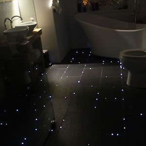 Fiber Optic Lighting Ideas, Starlight Ceiling Bathroom, Night Bathroom, Led Floor Lighting, Floor Lighting Ideas, Sky Lights In Bathroom, Led Floor, Floor Lighting, Led Night Sky Ceiling