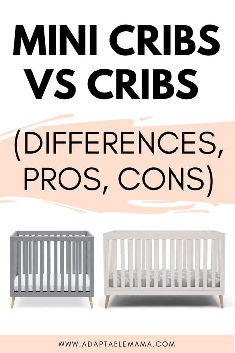 Get to know the advantages and drawbacks of a mini crib and a crib, their pros, cons and what would be best for your family. Full Size Vs Mini Crib, Crib And Bed In One Room Small Spaces, Crib In Small Bedroom, Mini Crib Vs Standard Crib, Mini Crib In Bedroom, 2 Cribs Small Room, Newborn Crib Set Up, Nursery With Mini Crib, Twin Nursery Small Room