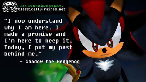 quote shadow the hedgehog video game lesson life leadership promise Hedgehog Quotes, Shadow The Hedgehog Game, Shadow Quotes, Video Game Quotes, Hedgehog Game, Sonic Adventure 2, Hedgehog Movie, Leadership Lessons, The Olympic Games