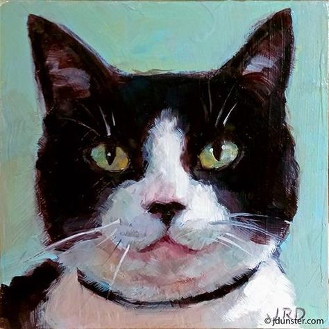 Daily+Paintworks+-+"Such+a+Good+Kitty"+-+Original+Fine+Art+for+Sale+-+©+J.+Dunster Cat Ephemera, Katya Minkina, Felted Painting, Tuxedo Cat Art, Cats Painting, Kitty Painting, Cat Sketch, Black And White Cat, 강아지 그림