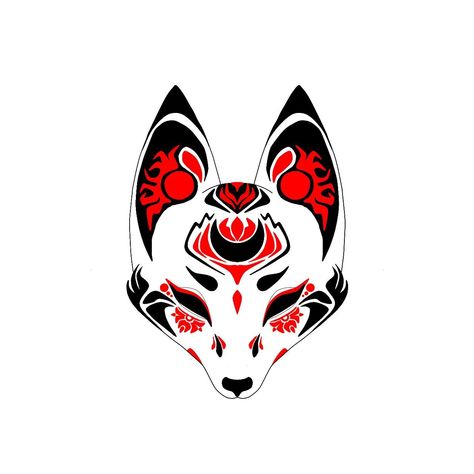 Kitsune Mask Tattoo Design, Kitsune Mask Art, Mascara Kitsune, Kitsune Mask, Fox Spirit, Mask Tattoo, Logos Ideas, Masks Art, Body Mods