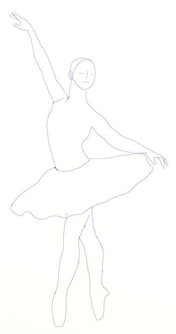 Draw Ballerina, Draw A Ballerina, Ballerina Sketch, Dancer Drawing, Ballet Drawings, Ballerina Drawing, Ballet Painting, Draw Step By Step, Pencil Drawings Of Girls