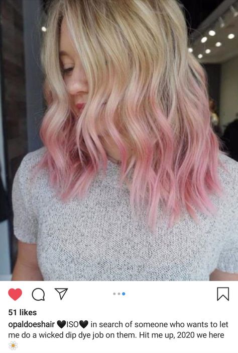 Blonde Hair Dipped Ends, Fading Pink Hair, Pink Hair Ends Blondes, Underneath Dyed Hair Pink Blonde, Short Hair With Pink Tips, Bob With Pink Tips, Pink Ombre Blonde Hair, Blonde Hair Dip Dyed, Blond With Pink Tips