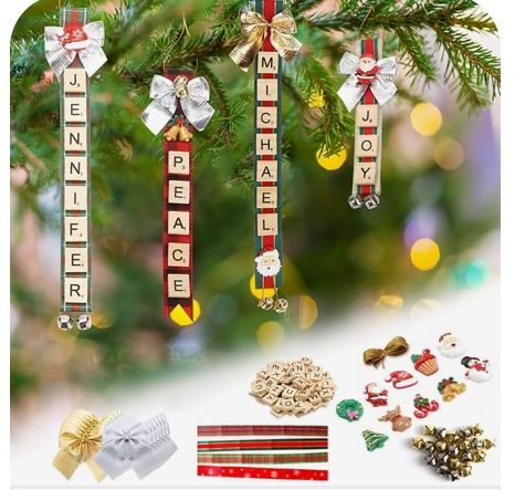 Scrabble Christmas Ornaments, Scrabble Christmas, Scrabble Ornaments, Scrabble Crafts, Christmas Ornaments Tree, Jul Diy, Amazing Resin, Epoxy Clay, Ornaments Tree