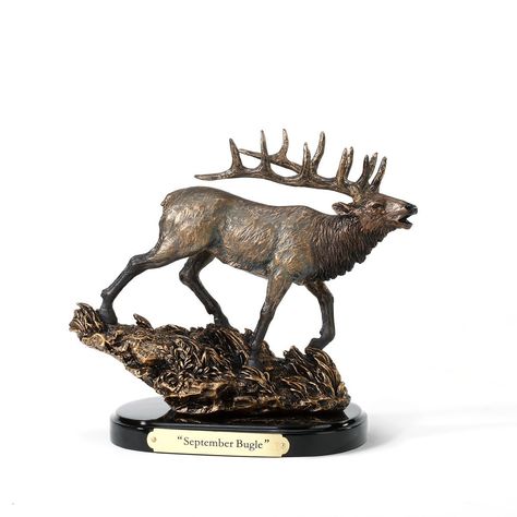 Big Sky Carvers September Bugle Elk Sculpture, Mini ** See this awesome image  (This is an amazon affiliate link. I may earn commission from it) Elk Sculpture, Moose Sculpture, Western Candles, Bull Moose, Black Forest Decor, Bull Elk, Cabin Art, Book Sculpture, Resin Sculpture