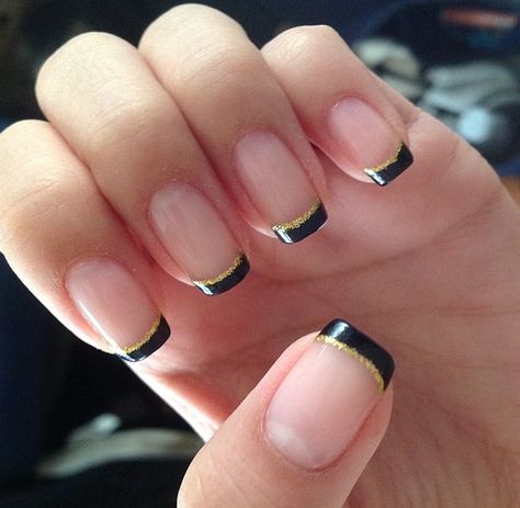 Saints nails Saints Nails Design, New Orleans Saints Nails Designs, Saints Nails New Orleans, Black And Gold Tip Nails, New Orleans Saints Nails, Black And Gold Pedicure, New Orleans Nail Designs, New Orleans Nails, Saints Nails