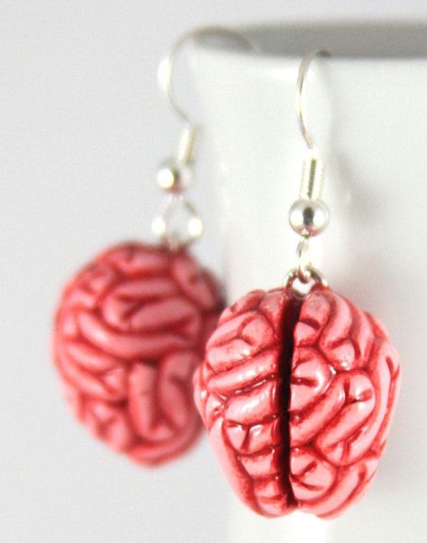 Zombie Accessories, Crazy Earrings, Ghoulia Yelps, Weird Jewelry, Quirky Earrings, Funky Earrings, Clay Jewelry Diy, Funky Jewelry, Halloween Earrings