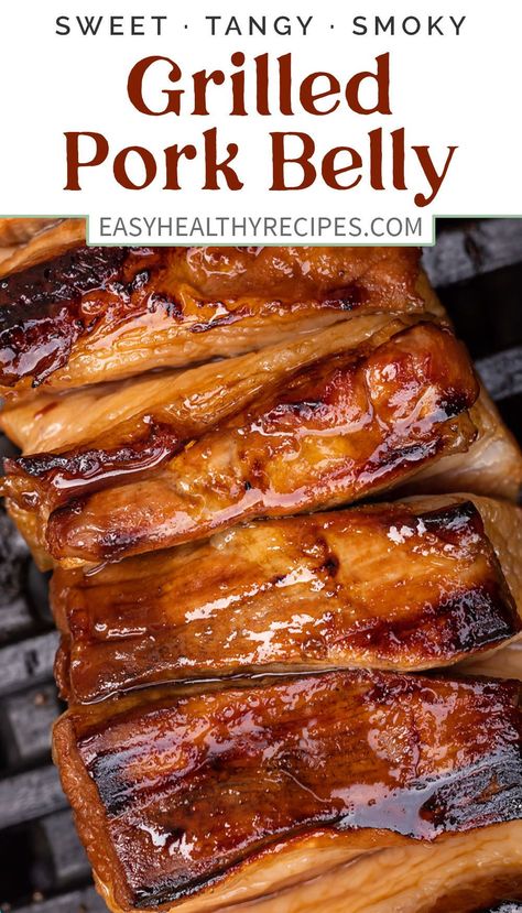 Pork Belly Recipes Grilled, Pork Belly Ribs, Marinated Pork Belly Korean Bbq, Bbq Pork Belly Recipes Crispy, Blackstone Pork Belly, Pork Belly Recipes Smoked, Grilled Pork Belly Recipes Crispy, Pork Belly On The Grill, Pork Belly Glaze