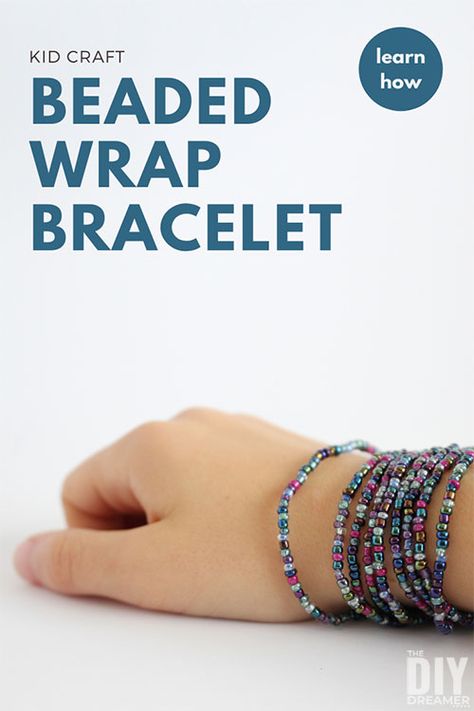 Learn how simple it is to make a beaded wrap bracelet! This bracelet was made by a 9 year old. Easy to make beaded wrap bracelet. Kid Craft. DIY Jewelry. Hippie Jewelry Diy, How To Make Wraps, Wrap Bracelet Tutorial, Easy Jewelry, Brown Earrings, Work Diy, Kid Craft, Learn Crafts, Beaded Wrap Bracelets