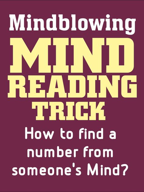 #trick #mindreading #magic #numbergame #mathmagic Mind Tricks To Play On People, Number Magic Tricks, Number Series Tricks, Number Tricks Magic, Math Tricks Magic, Trick Math Questions, How To Become A Math Genius, Math Magic Tricks, Math Magic Tricks Numbers