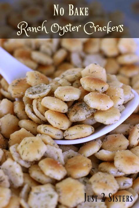 No Bake Ranch Oyster Crackers is an easy recipe for a delicious snack. Oyster Cracker Recipe, Oyster Cracker Snack, Oyster Cracker, Oyster Crackers Recipe, Seasoned Oyster Crackers, Ranch Oyster Crackers, Ranch Crackers, Seasoned Crackers, Munchies Snacks