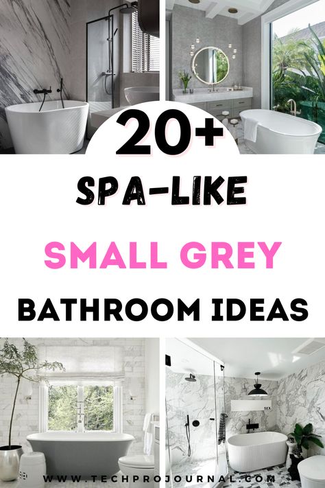 If you thought a spa-like retreat was only for big bathrooms, think again! Spa-like small grey bathroom ideas create a serene, luxurious atmosphere even in compact spaces. With these spa-like small grey bathroom ideas, your bathroom can become a true sanctuary. Grey Restroom Ideas, White And Grey Bathroom Ideas, Small Grey Bathroom Ideas, Small Grey Bathroom, Spa Style Bathroom Ideas, Diy Spa Bathroom, White And Grey Bathroom, Small Spa Bathroom, Grey Bathroom Ideas