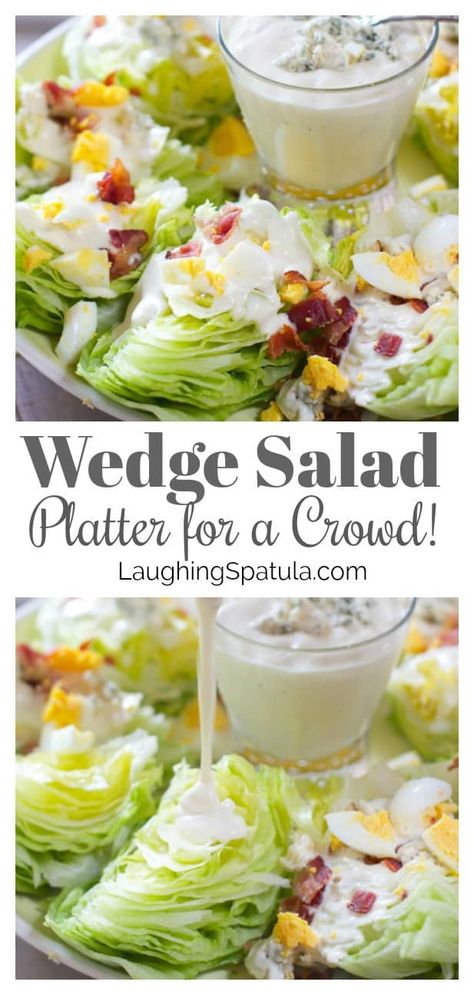 Wedge Salad Platter for a Crowd Unique Salad, Salads For A Crowd, Wedge Salad, Salad Pasta, Cooking For A Crowd, Salad Bar, Food For A Crowd, Summer Salads, Delicious Salads