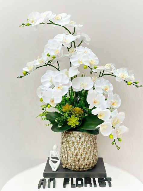 Luxury Flower Arrangement, Orchid Flower Arrangements, Fake Flower Arrangements, Fake Flower, Luxury Flowers, Orchid Flower, Fake Flowers, Ikebana, Flower Arrangement