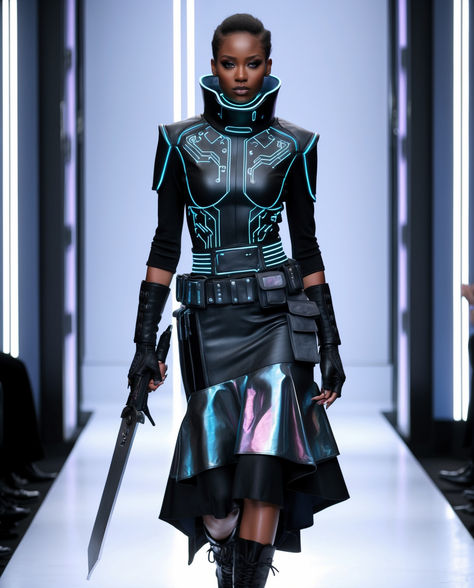 Sci Fi Fashion Futuristic, Futuristic Outfits Women, Cyberpunk Warrior, Futuristic Outfits, Army Costume, Techno Outfit, Warrior 3, Futuristic Style, Futuristic Fashion