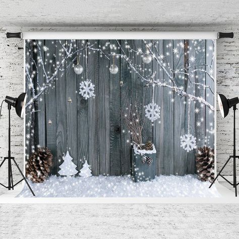 Wood Wall Backdrop, Christmas Photography Props, Photo Backdrop Christmas, Winter Wonderland Decorations, Christmas Photography Backdrops, Christmas Photo Booth, Fa Fal, Children Christmas, Winter Wonderland Party