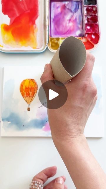 How To Draw Balloons, Hot Air Balloon Drawing, Watercolor Painting Easy, Hot Air Balloon Craft, Hot Air Balloons Art, Watercolor Painting For Beginners, Balloon Painting, Teacher Craft, Candle Crafts Diy