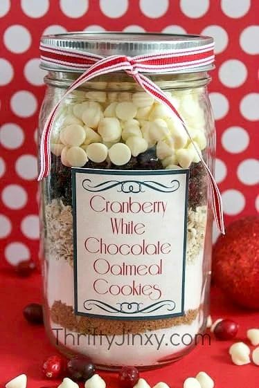 Cranberry White Chocolate Oatmeal Cookie, Oatmeal Cookies In A Jar Recipe, White Chocolate Oatmeal Cookies, Mason Jar Cookie Recipes, Mason Jar Gifts Recipes, White Chocolate Oatmeal, Gifted Teacher, Mason Jar Cookies Mix, Cookies In A Jar