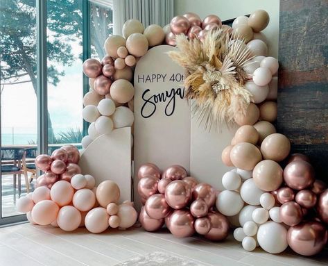 Baloon Garland, Flower Party Themes, Champagne Balloons, Blush Balloons, Garland Wedding Decor, Ballon Party, Balloon Arch Kit, New Year's Party Decorations, Retirement Celebration