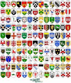 Family Coat of Arms Irish Family Crests, Uk Coat Of Arms, Coat Of Arms Symbols, Clan Symbols, Heraldry Symbols, Shield Shapes, Arms Drawing, Family Crest Symbols, Coat Of Arms Design