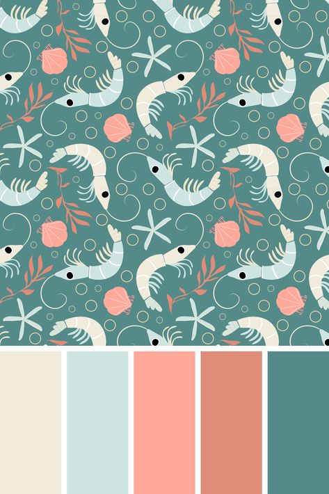 Nautical Color Palette Colour Schemes, Under The Sea Colour Palette, Food Colors Palette, Nautical Color Palette, Under Ocean, Under Sea, Wallpaper Print, Nautical Pattern, Sea Colour