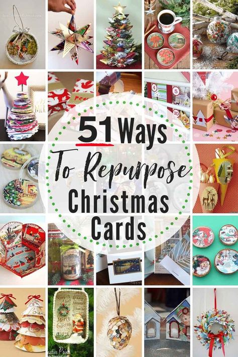 51 EPIC Ways To Reuse & Repurpose Old Christmas Cards Right Now! #whattodowitholdchristmascards #recyclechristmascards #upcyclechristmascards #repurposechristmascards #christmascardcrafts #christmascardcraftideas #waystorepurposechristmascards #oldchristmascards #reusechristmascards #newuseoldcards #waystouseoldgreetingcards #greetingcardcrafts #upcyle #repurpose #reuse #recycle Elderly Christmas Crafts, Recycle Cards Crafts Projects, Recycle Old Christmas Cards, Reuse Christmas Cards Ideas, Italy Christmas Decorations, How To Reuse Christmas Cards, Gift Tags From Old Christmas Cards, Repurposing Christmas Cards, Christmas Card Repurpose Ideas