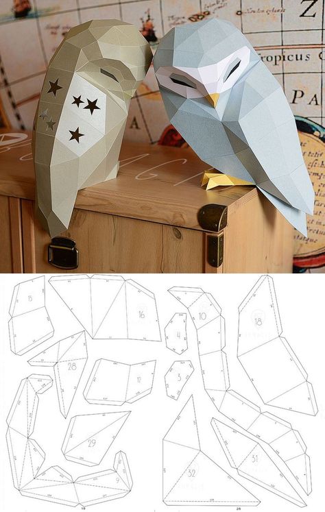 Diy Papercraft Pdf Template For Creating 3d Dragon On A Rock From Paper 299 in 2022 | 3d paper crafts, Paper crafts origami, Paper owls Owl Paper, Owl Sculpture, Paper Owls, Folding Origami, Instruções Origami, Paper Animals, Origami Crafts Diy, Craft Knife, Kraf Diy