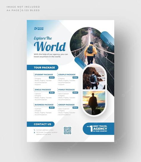 Premium Vector | Travel flyer brochure design layout, holiday vacation travel flyer template for travel agency Travel Leaflet, Tourism Brochure Design, Travel Flyer Design, Travel Brochure Design, Travel Flyer, Brochure Examples, Tourism Services, Brochure Design Layout, Brochure Inspiration