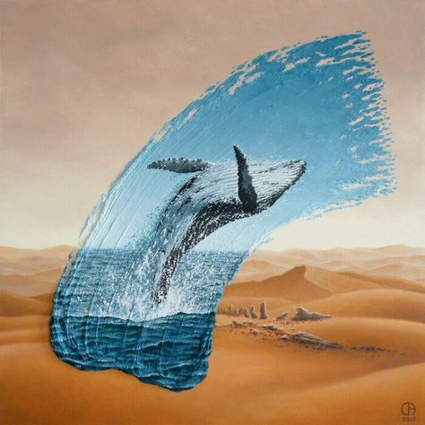 Breach Surrealism Painting, Nature Art Painting, Humpback Whale, Beginner Painting, Amazing Art Painting, Art Inspiration Painting, Painting Art Projects, Diy Art Painting, Diy Canvas Art