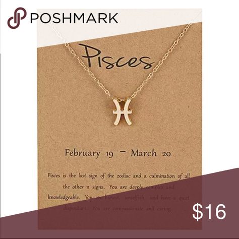 Pisces Zodiac Necklace Fashion Gold Pisces Zodiac Necklace Fashion Gold Jewelry Necklaces Pieces Zodiac Sign, March Pisces, Pieces Zodiac, Pisces Necklace, Pisces Zodiac Sign, Astrology Necklace, Urban Outfitters Jewelry, Betsey Johnson Necklace, Dainty Diamond Necklace