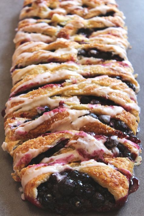 Blueberry Thyme Danish — JuliesFoodFeed Blueberry Danish Recipe, Berry Pastry, Blueberry Reduction, Kroger Recipes, Blueberry Danish, Using Apples, Danish Pastry, Blueberry Breakfast, Blue Berry