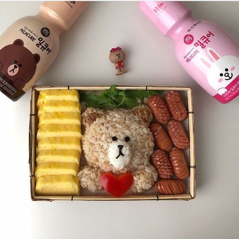 Bento Box Aesthetic, Bento Easy, Bento Box Recipes, Japanese Food Art, Cute Bento Boxes, Japanese Food Bento, Kawaii Bento, Bear Recipes, Bento Ideas