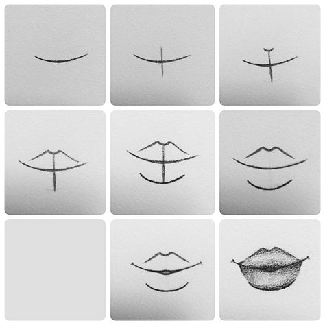 Tried to do a little lip tutorial thing... Typically I do step 1 and automatically skip to step 7; however, I wanted to try and get as many steps as possible in this for you guys ;-; It looks so weird, to me.. I think I made the lips too big, but you get the basic idea. When it comes down to it, the shading is what helps the most, but... I don't even know where to begin explaining how to shade them #CarrahTutorial Trin For Trin Tegning, Bentuk Alis, Lip Drawing, Art Hacks, Lip Tutorial, Sketch Books, Doodles Drawings, Meaningful Drawings, Artist Sketches