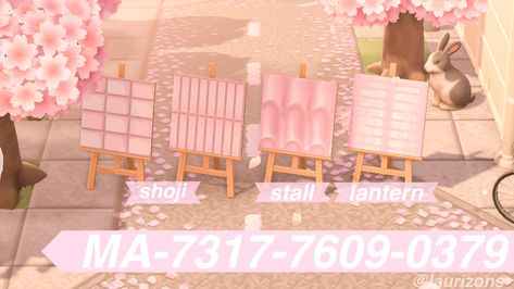 Acnh Cherry Blossom Clothes, Acnh Pink Stall Code, Acnh Pink Japanese, Pink Stall Acnh, Acnh Sakura Path, Acnh Sakura Code, Sakura Animal Crossing, Acnh Pink Codes, Pink Acnh Codes