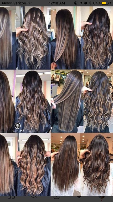 Hair Color Ideas For Brunettes Extensions, Blonde At Bottom Of Brown Hair, Highlights At The Bottom Of Hair, Hair Colour For Straight Hair, Brunette Hair With Highlights, Brunette Balayage Hair, Long Hair Color, Brown Hair Balayage, Balayage Brunette