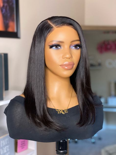 12 inches; 5x5 closure; pressed straight Side Part Closure Wig, Side Part Closure, Bob Lace Front Wigs, Service Women, Closure Wig, Side Part, Right Side, Lace Front Wigs, Lace Front