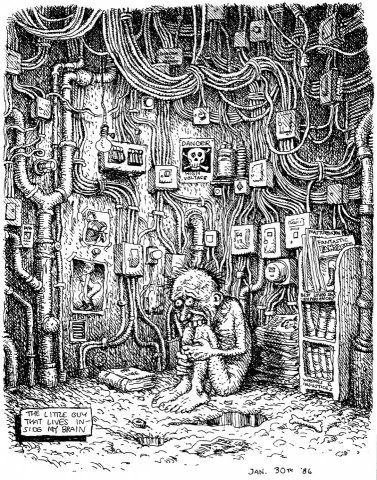 the little man inside my brain Underground Comics Illustrations, Trippy High, Robert Crumb Art, Crumb Art, Fritz The Cat, R Crumb, Underground Comics, Underground Comix, Robert Crumb