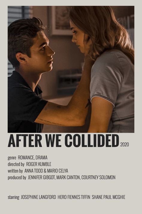 After We Collided Aesthetic, After Polaroid Poster, After Movie Poster, Louise Lombard, After Poster, After We Collided, Movie Character Posters, Romcom Movies, Movies To Watch Teenagers