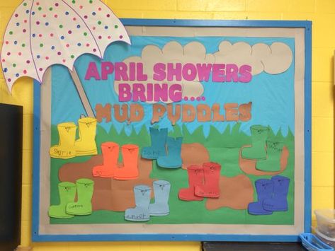 Spring Bulletin Boards Preschool, Preschool Bulletin Board, Toddler Bulletin Boards, Daycare Bulletin Boards, April Bulletin Boards, Easter Bulletin Boards, Birthday Board Classroom, Work Bulletin Boards, Spring Bulletin