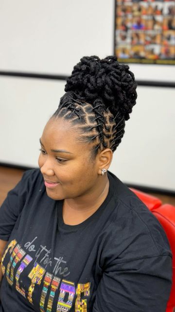 Loc Bun Styles Updo, Updo Hairstyles For Locs Black Women, Loc Hairstyles Updo, Long Loc Ponytail Styles, Long Loc Styles Women Updo, Locs Hairstyles Updo, Loc Updos For Women, Formal Loc Styles Black Women, Locs Updo Hairstyles For Women