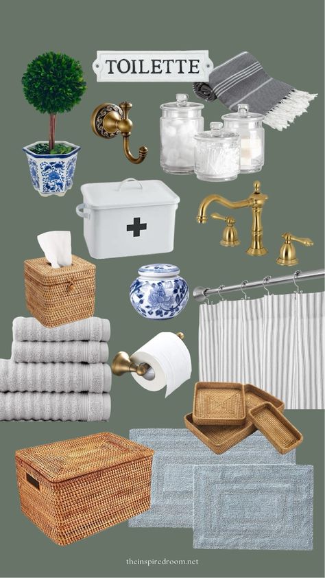 Bathroom Decorating Ideas (Mood Boards and 100+ Decor Finds) - The Inspired Room Off Center Bathroom Sink, Amazon Bathroom Decor, Coastal Cottage Kitchen, Heather Bullard, Laundry Room Decorating, Ideas Entryway, Bathroom Sink Decor, Cozy Rooms, Sink Decor