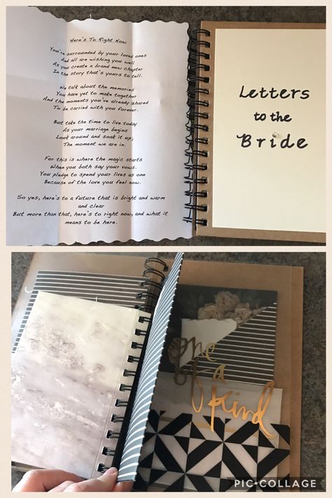 Letters to the bride book! Bride Book From Bridesmaids, Letters To The Bride Scrapbook Pages, Letter To The Bride From Bridesmaid, Scrapbook For Bride From Bridesmaids, Letters To The Bride Examples, Scrapbook Bridesmaid, Letters To The Bride Scrapbook, Letters To The Bride Book, Book Of Letters