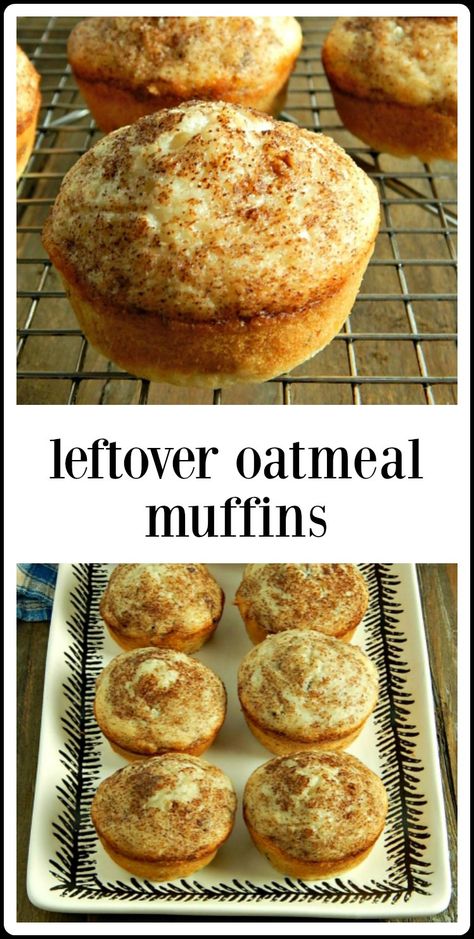 Leftover Oatmeal Muffins, Leftover Oatmeal, Cooked Oatmeal, Healthy Food Habits, Cheap Healthy, Oatmeal Muffins, Zucchini Muffins, Vintage Cooking, Recipe Board